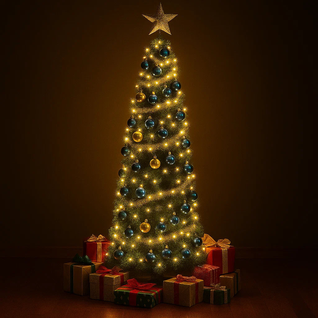 Árbol de Navidad Plegable + Extensión de 200 Bombillos🎄🎅