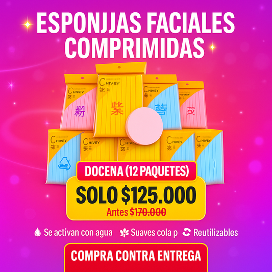 ✨ Esponjas Faciales Comprimidas ✨Docena (12 paquetes)