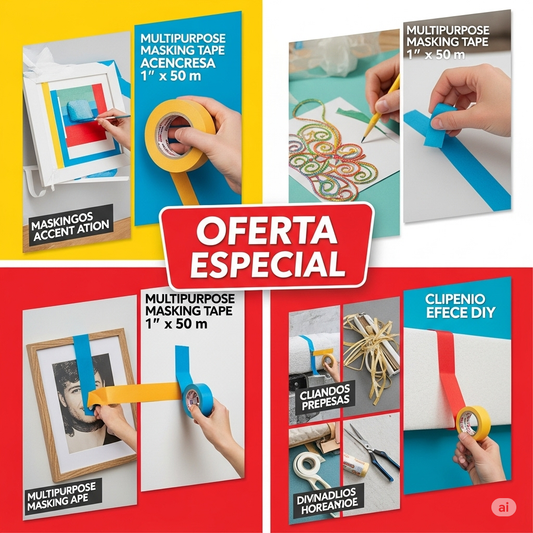 Cinta para Enmascarar Multipropósito 1” x 50 m X 20 Unidades